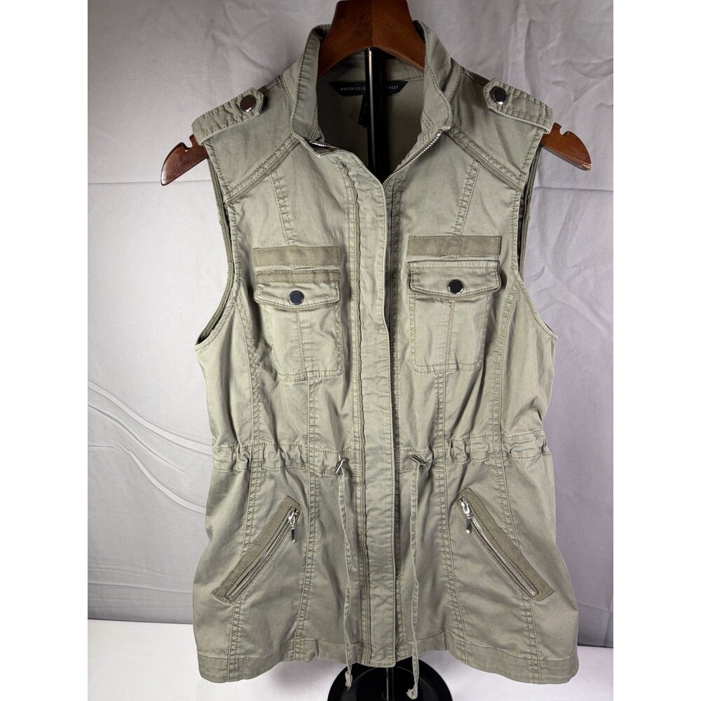 White House Black Market Women's Olive Green Green Vest Size SP Very Nice